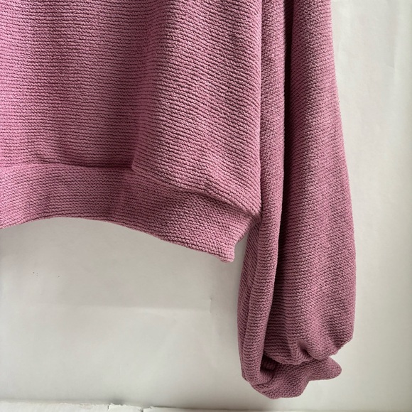 Free People Beach Shadow Crew Blouson-Sleeve Pull Over Sweater Mauve Size XL - Picture 7 of 17